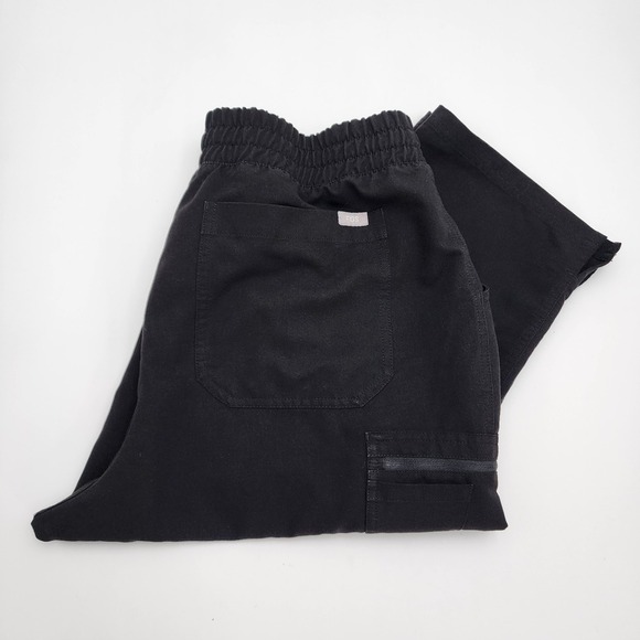 Figs Pants - Figs Technical Collection Cargo Women's High Waisted Black Scrub Pants Size XL/P